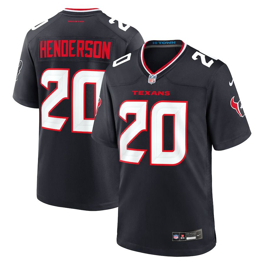 Men Houston Texans #20 C.J. Henderson Nike Navy Team Game NFL Jersey